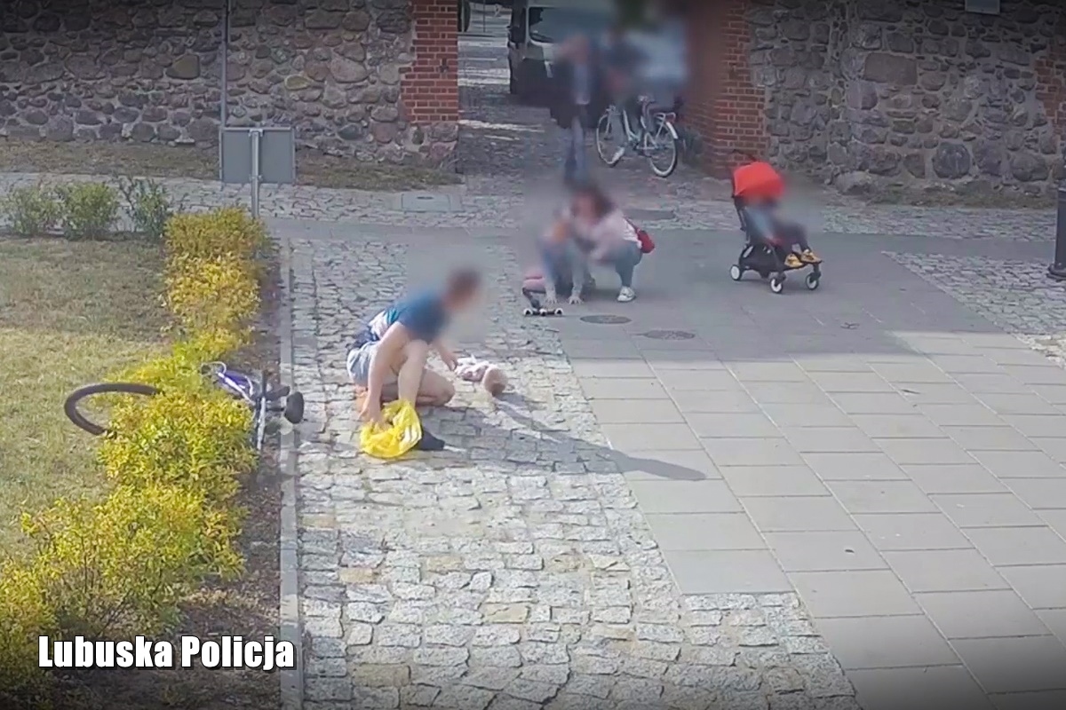 Rowerzysta wjechał w 7-letnią dziewczynkę. 25-latkowi grozi grzywna do 30 tysięcy złotych. | WIDEO