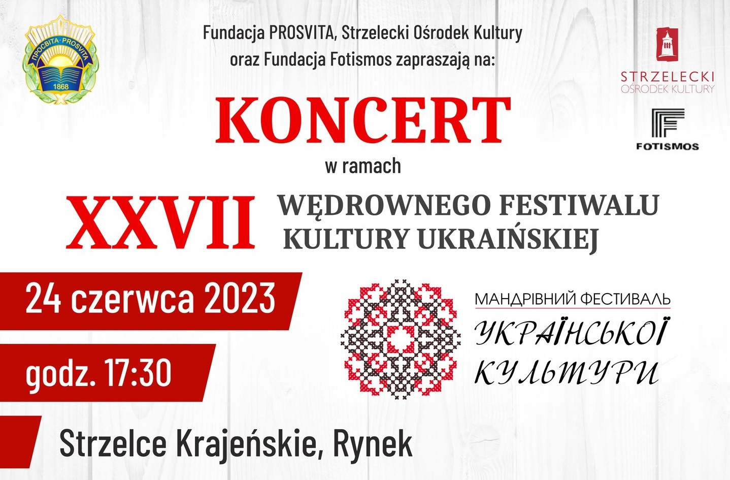 Koncert w ramach Festiwalu Kultury Ukraińskiej w Strzelcach Kraj. 